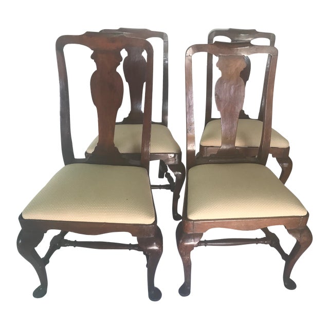 Mid 18th Century Period Queen Anne Chairs- 4 Pieces For Sale