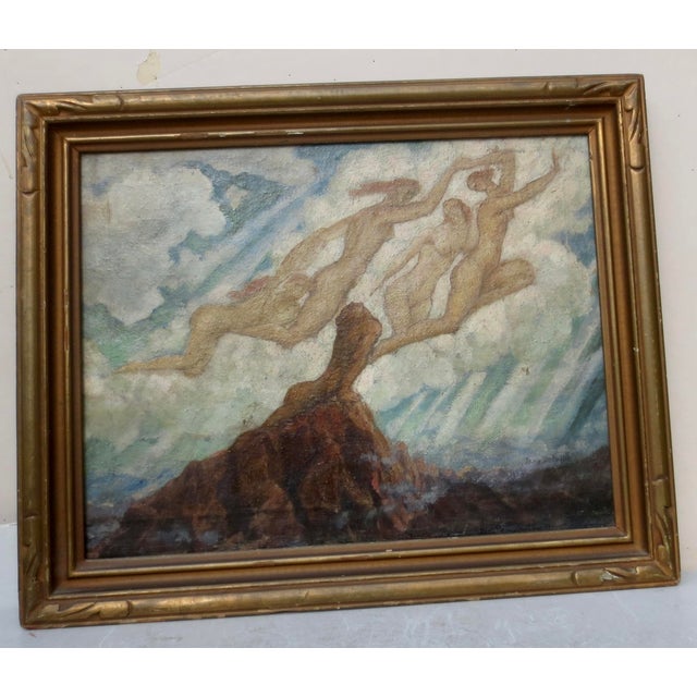 Art Deco Jean Deaville 1934 Painting Study for "Le Paradis Terrestre" For Sale - Image 3 of 9