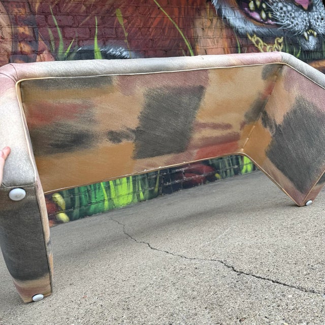 Waterfall Postmodern Bench Watercolor Fabric For Sale - Image 11 of 11