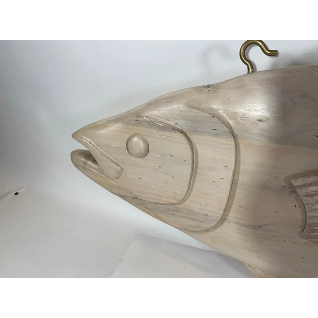 Six Foot Carved Wood Tuna Fish For Sale - Image 4 of 12