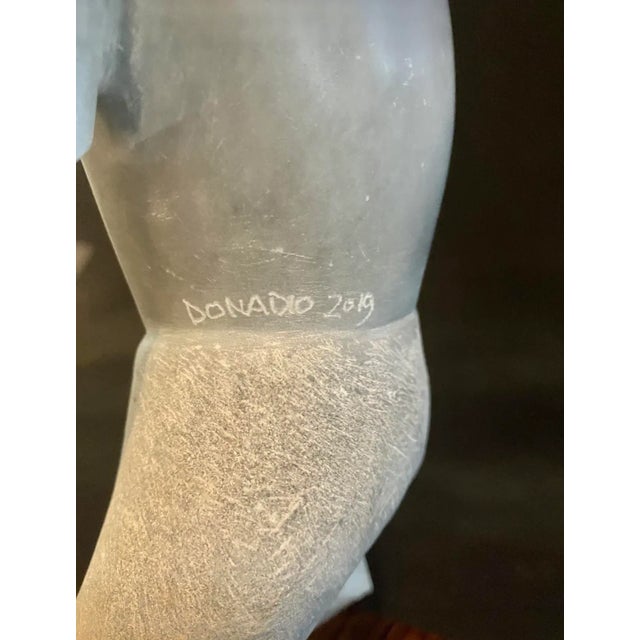 2010s Cubist Marble Male Torso Sculpture on a Wood Base by Scott Donadio, 9” High For Sale - Image 5 of 9