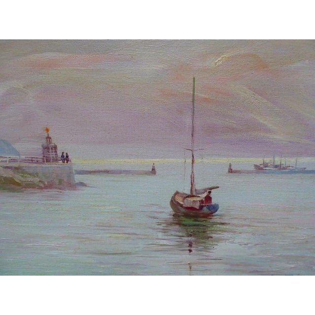Oluf Olsen Tara, Leaving Port, 1981, Oil Painting on Canvas, Framed For Sale - Image 3 of 14