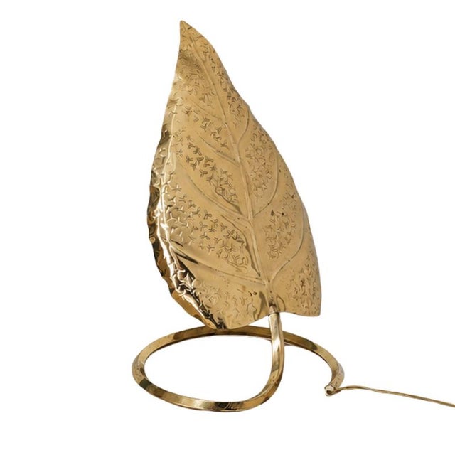 Gold Vintage Italian Table Lamp in Brass, 1970s For Sale - Image 8 of 8