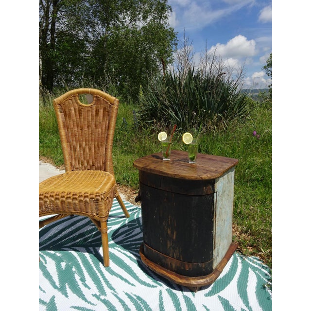Contemporary Small Cabinet in Canoe Wood and Teak, 2000s For Sale - Image 3 of 18