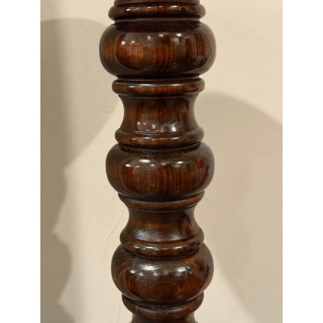Vintage Monumental Bobbin-Turned Wood Display Pedestal or Plant Stand, 37.5” For Sale - Image 10 of 18