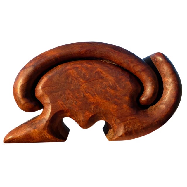 This is a rare redwood burl jewelry box from the studio of Frank and Marilyn Buss of California. Redwood burl is highly...