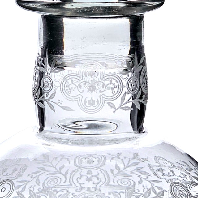Transparent 1940s Baccarat “Michelangelo” Wheel-Engraved Crystal Decanter, Signed For Sale - Image 8 of 18
