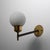 Italian Wall Sconces in Brass, Black Steel and Opaline Glass, 1950s, Set of 2 For Sale - Image 4 of 10