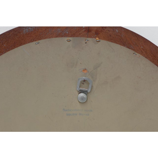 Wooden Round Mirror with Turquoise Ceramic Studs by Deknudt, Belgium, 1960s For Sale - Image 11 of 12