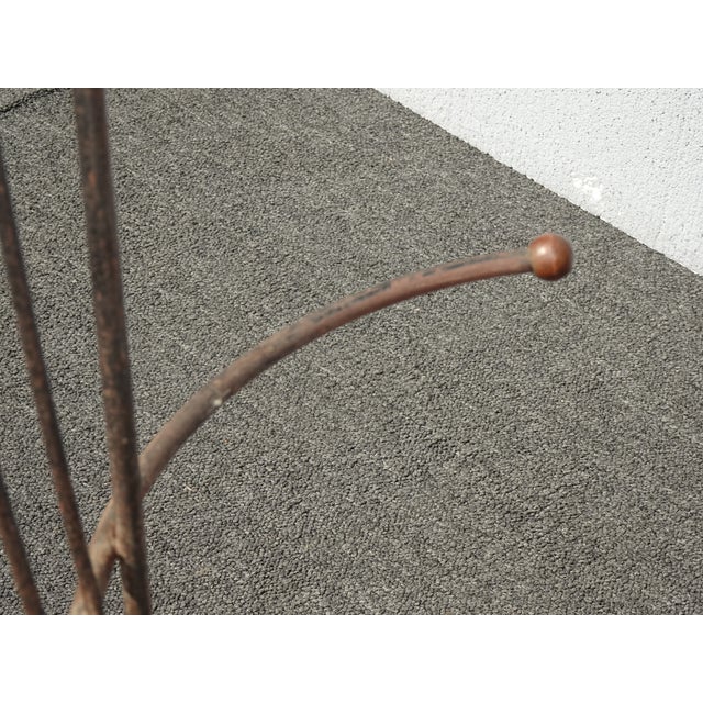 Vintage Mid Century Rustic Black Metal Vanity Side Chair For Sale - Image 10 of 12