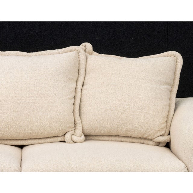 Modern Modern Beige Upholstered Three-Seat Sofa For Sale - Image 3 of 7