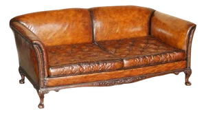 Large Victorian Brown Leather Chesterfield Sofa from Howard & Sons