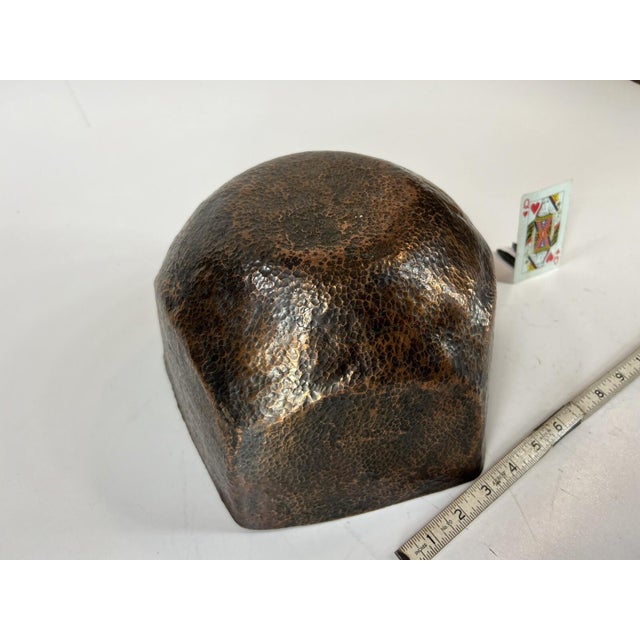 Mid 19th Century Arts & Crafts Hand Hammered Raised Copper Bowl Large Art Deco MCM Brutalist For Sale - Image 13 of 18