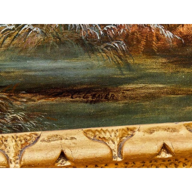 Charles Leaver, Winter Landscape, Oil on Canvas For Sale - Image 9 of 11