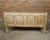 Beige English 19th Century Oak Bench with Carved Back, Downswept Arms and Cushion For Sale - Image 8 of 12