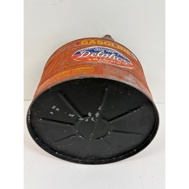 Red Vintage Galvanized Gasoline Can For Sale - Image 8 of 9