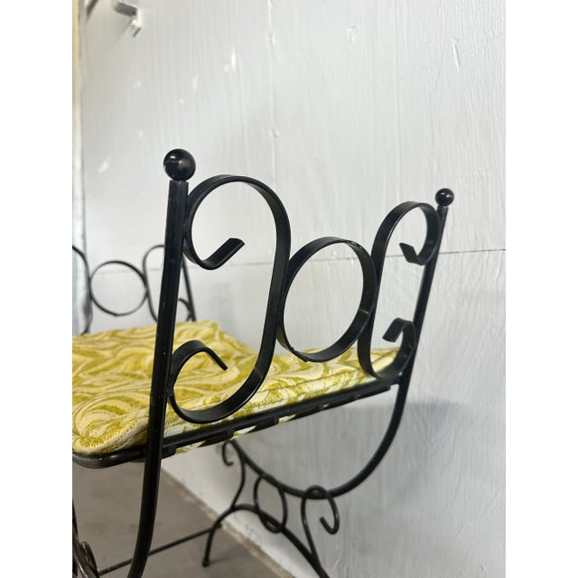Mid-Century Modern 1970s Vintage Metal Vanity Stool For Sale - Image 3 of 5