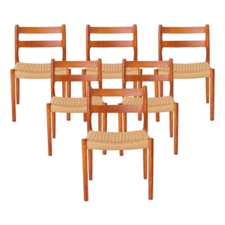 Vintage Teak Dining Chairs by Niels Otto Møller for J.L. Møllers, 1970s, Set of 6 For Sale
