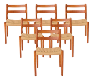 Vintage Teak Dining Chairs by Niels Otto Møller for J.L. Møllers, 1970s, Set of 6