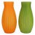 Vintage Striped Satin Glass Vases, Italy, 1970s, Set of 2 For Sale