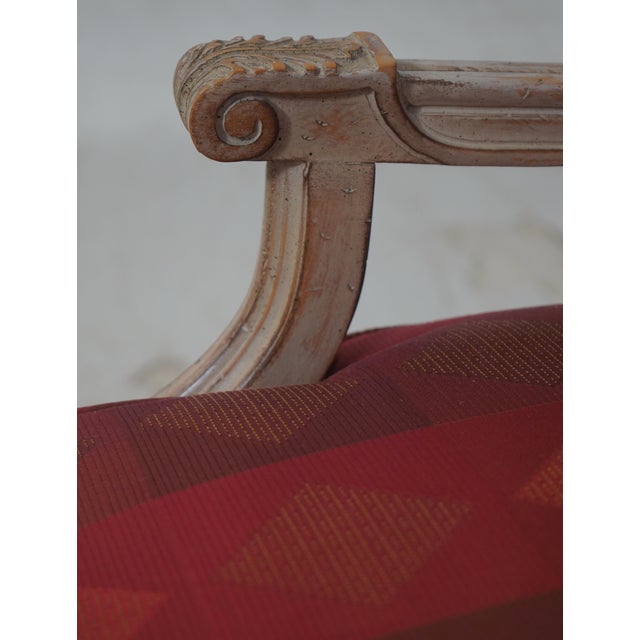 Red Pair Don Russo French Louis XVI Style Bergere Armchairs For Sale - Image 8 of 18