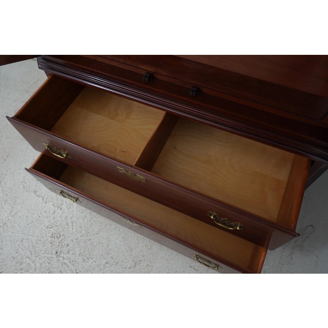 1980s Ethan Allen Georgian Court Cherry Bedroom Armoire For Sale - Image 5 of 18
