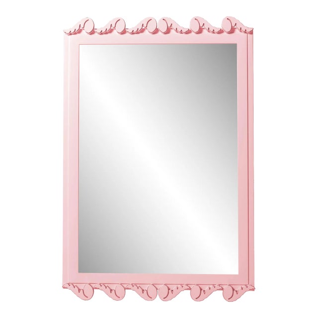 Fleur Home Garden District Laurel Rectangle Mirror in Authentic Pink, 30x40 For Sale