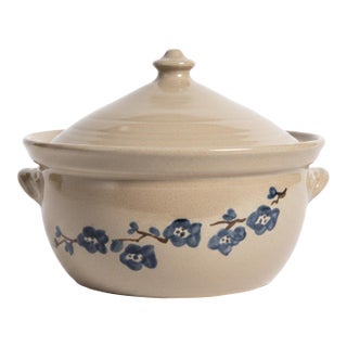 Vernon Owens Signed 1983 Seagrove Nc Lidded Stoneware Bean Pot For Sale
