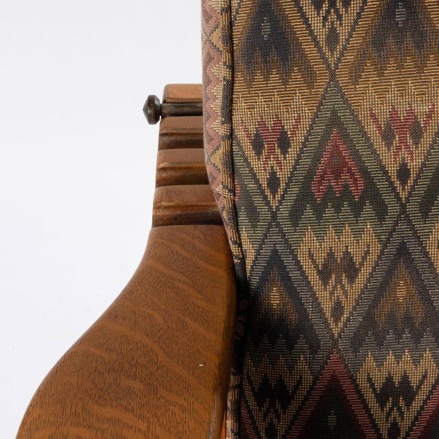 Late 19th Century Late 19th Century Antique Oak Morris Chair For Sale - Image 5 of 9