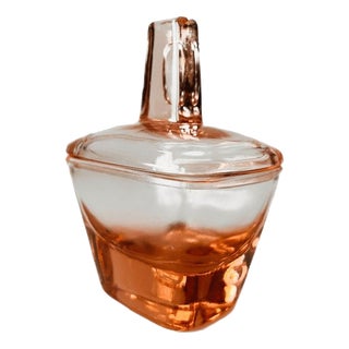 Art Deco Jewelry Box in Pink Pressed Glass from Rosaline Scailmont, 1930s For Sale
