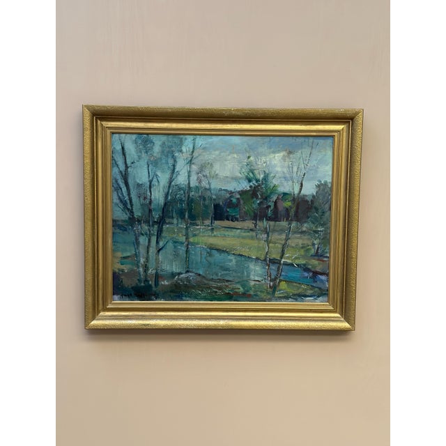 Hugo Carlberg, Obscured by Trees, 1920s-1940s, Oil on Canvas For Sale - Image 6 of 17