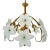 Vintage Murano Style Glass Daisy Chandelier With Handcrafted White Floral Details For Sale