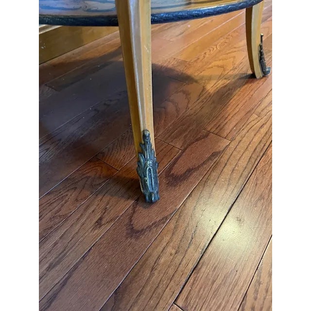 Vintage Italian Marquetry Two-Tier Side Table With Drawer & Bronze Mounts For Sale - Image 10 of 14