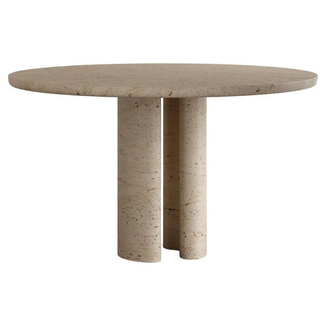 Roman Dining Table II in Roman Travertine by Paloma Editions For Sale - Image 6 of 6