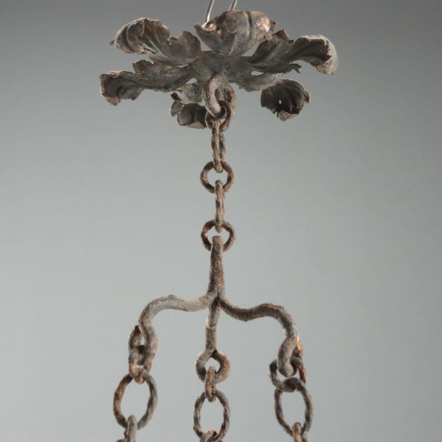 Gray Italian Pendant Light in Iron White and Yellow Glass For Sale - Image 8 of 10