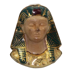1930s Egyptian Revival Pharaoh 18k Brooch