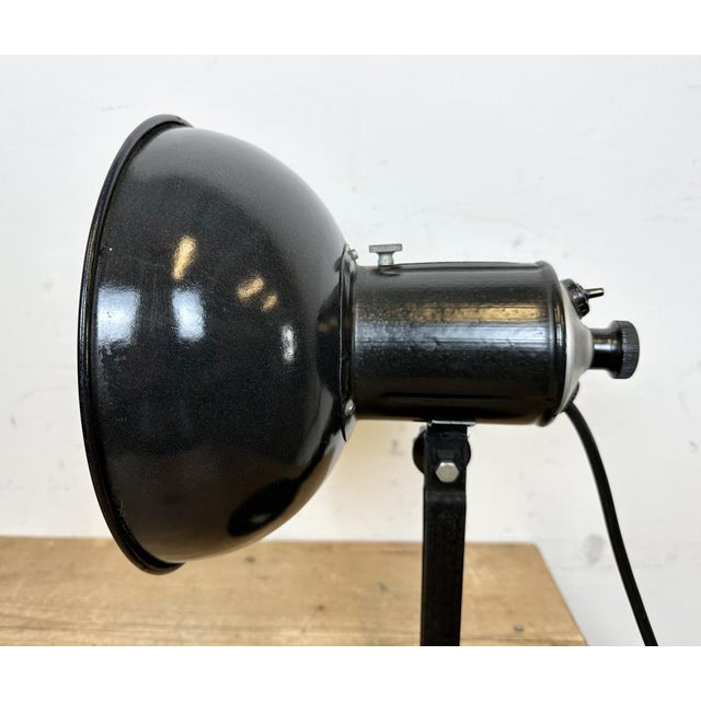 Vintage Black Enamel Table Photo Lamp, 1950s For Sale - Image 4 of 18