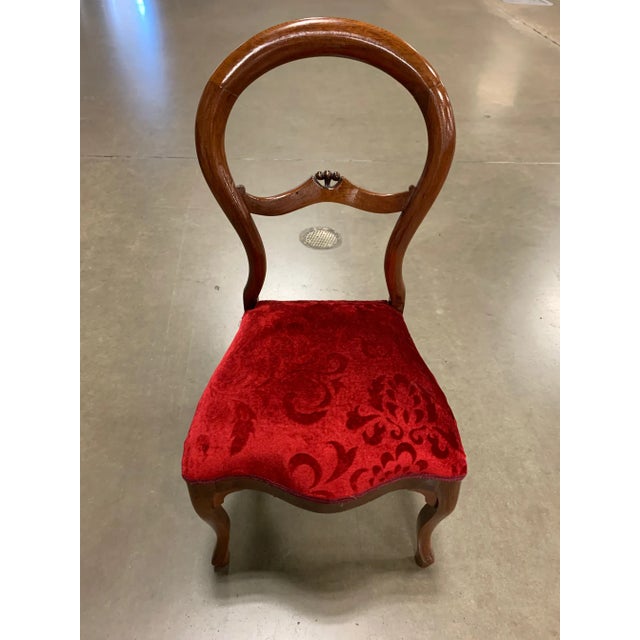 Wood Antique Victorian Balloon Back Chair For Sale - Image 7 of 13