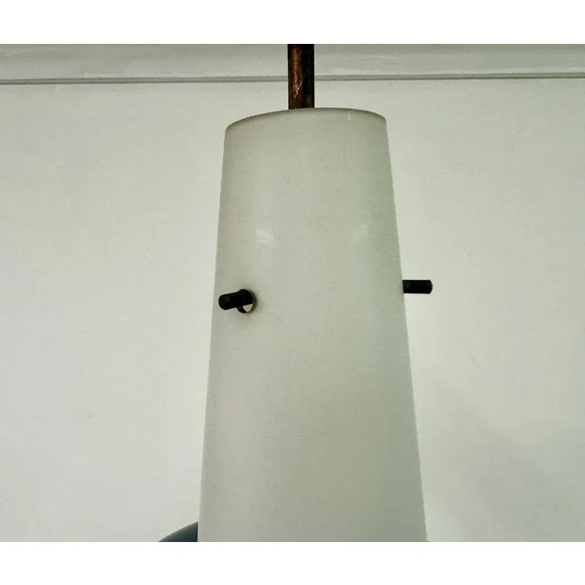 Italian Green and White Glass Ceiling Pendant, 1960s For Sale - Image 10 of 11