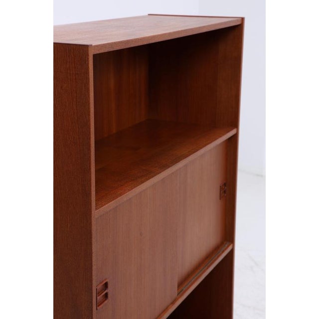 Mid-Century Danish Teak Bookcase with Sliding Doors, 1960s For Sale - Image 13 of 17