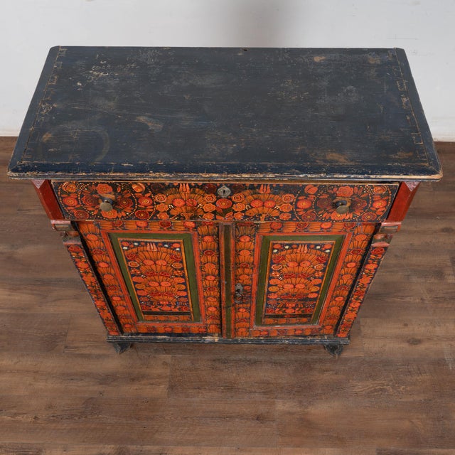 Late 19th Century Highly Painted Pine Sideboard Cabinet, Hungary For Sale - Image 4 of 14