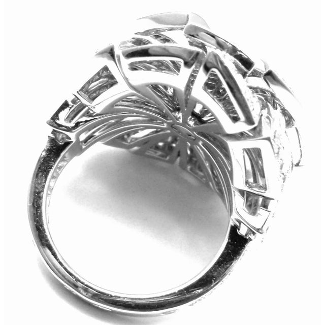Chanel Flower 18k White Gold Diamond Large Ring, size 6 For Sale - Image 12 of 12