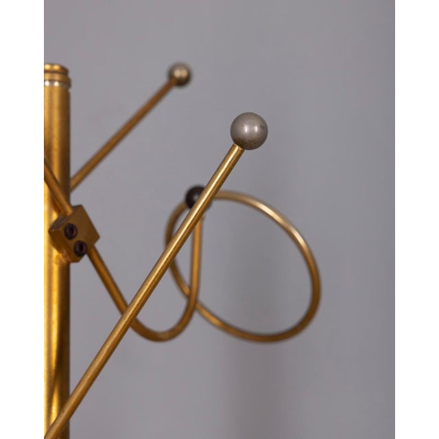 Vintage Italian Floor Coat Stand in Golden Brass, 1960s For Sale - Image 12 of 13