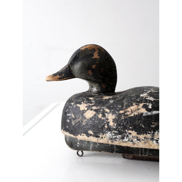 Mid 20th Century Vintage Signed Folk Art Duck Decoy For Sale - Image 5 of 13