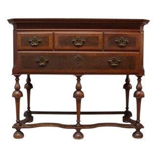 Queen Anne Banded Mahogany Trumpet Leg Server C1930 For Sale