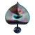 1980s Stuart Abelman Iridescent Studio Art Glass "Jack in the Pulpit" Vase For Sale