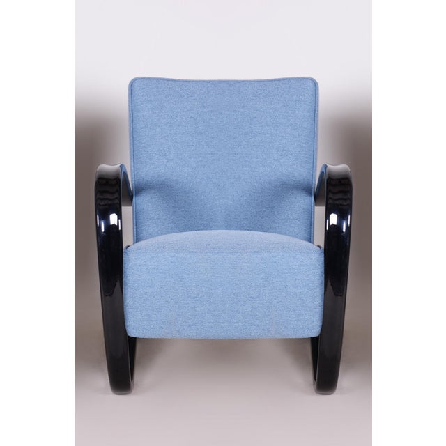 Czech Art Deco Beech Armchair attributed to J. Halabala for Up Zavody, 1930s For Sale - Image 9 of 10