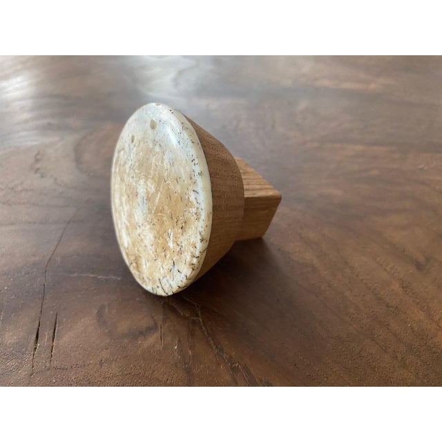 Andrianna Shamaris Shell and Teak Wood Door Knob For Sale - Image 4 of 18