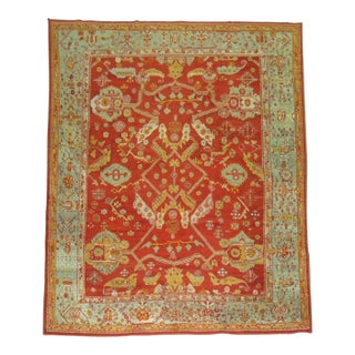 Antique Zabihi Collection Angora Oushak Rug - 8'2" x 9'10" For Sale
