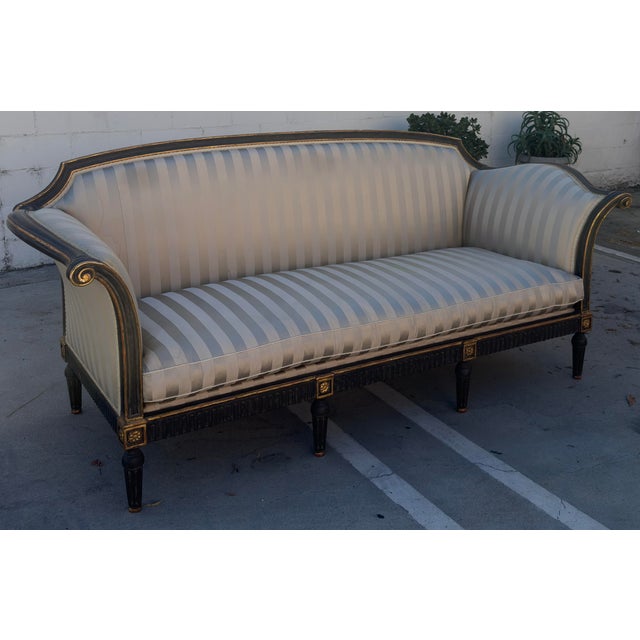 Dennis and Leen Ebonized and Giltwood Settee For Sale In Los Angeles - Image 6 of 11